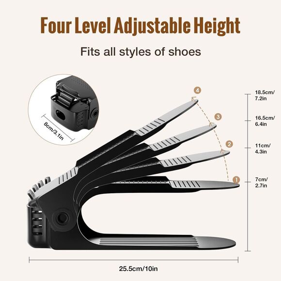 Neprock Shoe Slots‎ Organizer,Shoe Storage Black 12 Pack (4497) - Picture 2 of 7